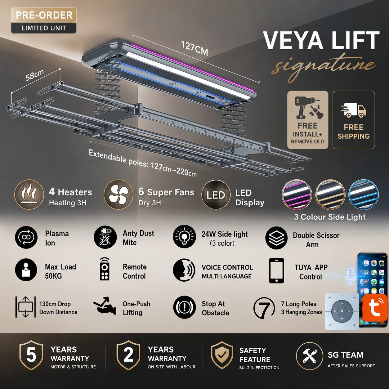 VEYA Lift Signature — Grey or White